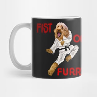 Cavapoo Fists of furry starring Kong fu Cava - Karate - martial arts Cavapoo Cavoodle puppy dog  - cavalier king charles spaniel poodle, puppy love Mug